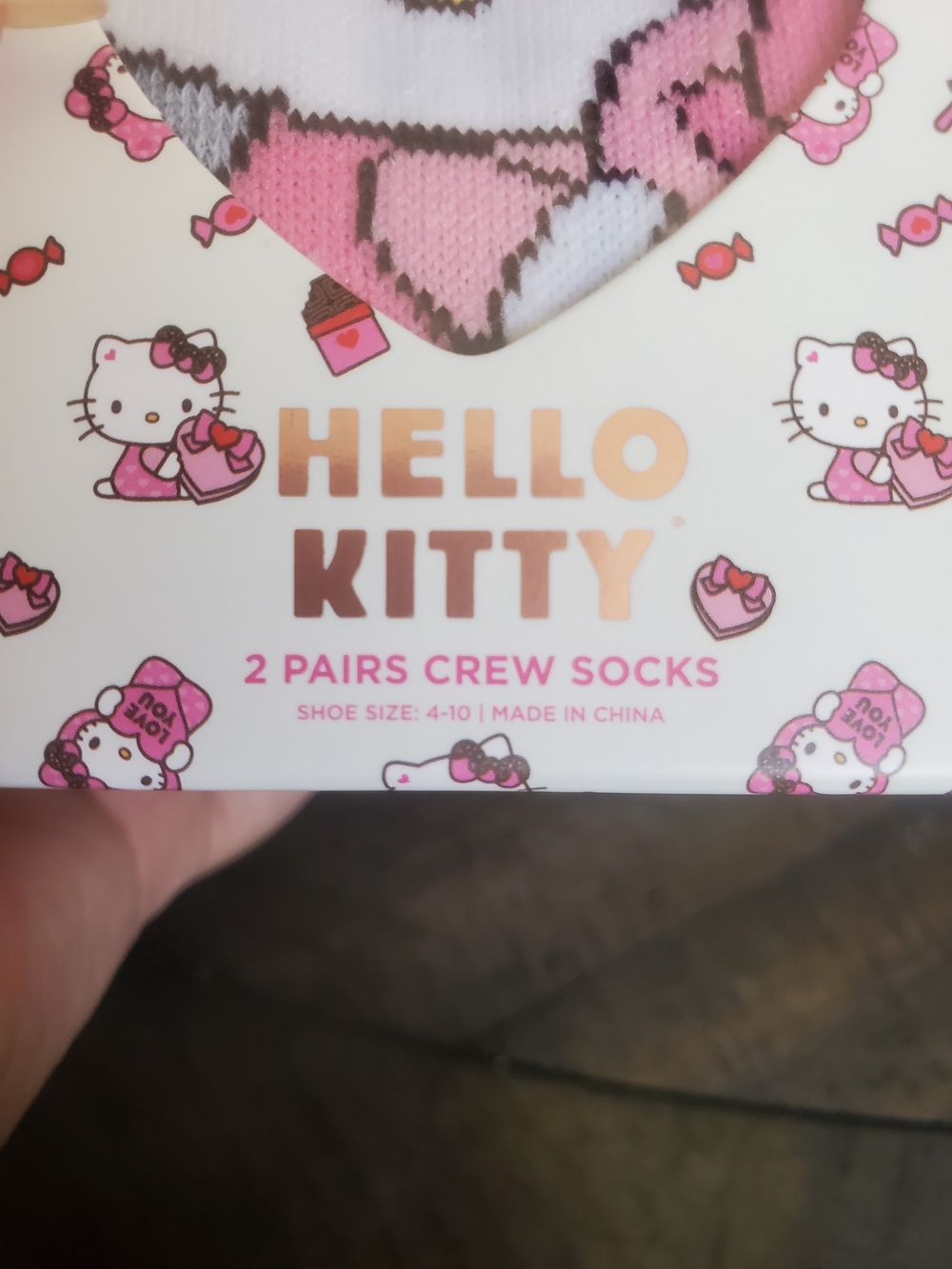 Hello Kitty Pink Character Crew Socks - 2 Pair Set - Picture 3 of 3